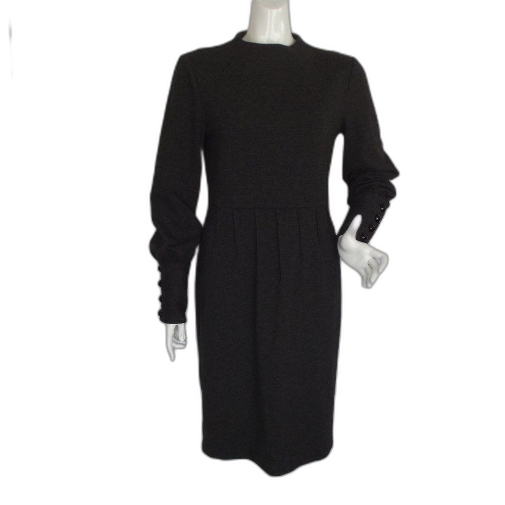 STEVE MADDEN Dress, 8, long sleeve huge Cuff, Career, Gray Woolen, Back zipper